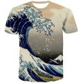 2023 Brand Surf T shirt Men Waves Tshirt Printed Ocean Shirt Print Sail Anime Clothes Mens Clothing T shirts Printed Style Tops.