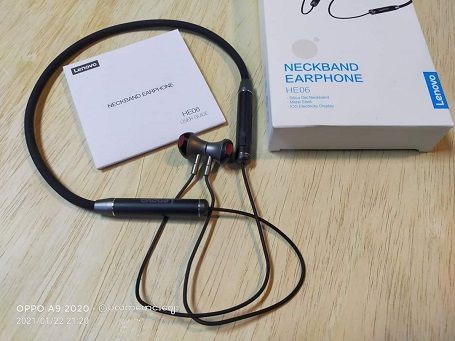 Lenovo HE06 Wireless Headphones Mini Smart 5.0 In-Ear Music Headset With Mic Neck Hanging