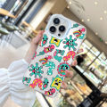 Fun Cartoon Picture Frosted Double-Layer Color Silver Phone Case Suitable for iPhone 15 Pro Max 14 13 12 Pro 11 Protective Case.
