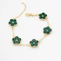 CARLIDANA Luxury Design Five Leaf Flower Bracelet Wholesale Vacuum Gold Plated Fashion Colorful Flower Jewelry for Women Party.