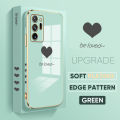 Jizetin (Free Lanyard) for Samsung Note20 Ultra Back Cover Heart loved Luxury 6D Plating Case Side Pattern Soft Silicone Square Mobile Phone Cases.