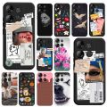 For Tecno Pop 7 Pro Case Pop7 Pro BF7 Fashion Art Label Painted Soft Silicone Phone Case For Tecno Spark Go 2023 Back Cover Etui. 