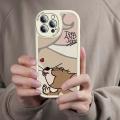 Casing For Iphone 14 13 12 Pro Max Case Soft Couple Back Cover Anime Cat And Mouse Tom Jerry Leather Silicone Shockproof Fashion Cute Anti-Knock Lens Protection Lambskin TPU. 