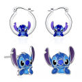 Disney Lilo Stitch Cartoon Ear Pendants Kawaii Stitch Metal Earring Delicate Female Jewelry Accessories Woman Girl Gifts.