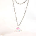 Sanrio Figure Necklace Kuromi Cartoon Metal Necklace Pendant Kawaii Women Girl Party Birthday Jewelry Gift 1Pcs. 