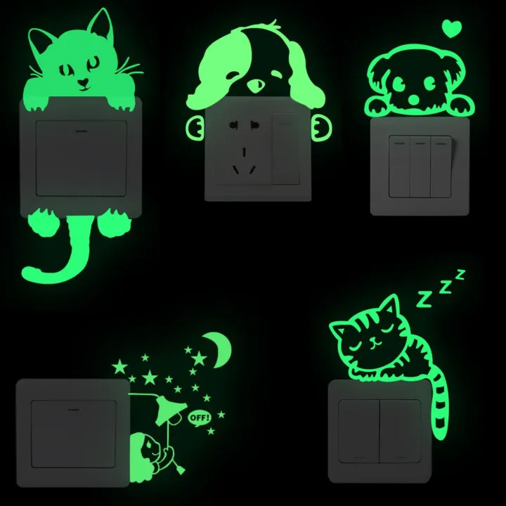 Cartoon%20Luminous%20Switch%20Sticker%20Glow%20in%20the%20Dark%20Home%20Decor%20Kids%20Room%20Decoration%20Sticker%20-%20Image%202