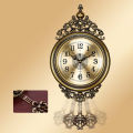 Elegant, traditional, ornate, hand painted modern grandfather wall clock for new home or office fancy ethnic luxury handmade decoration, swing pendulum large 29.5 inches.  - wall clock. 