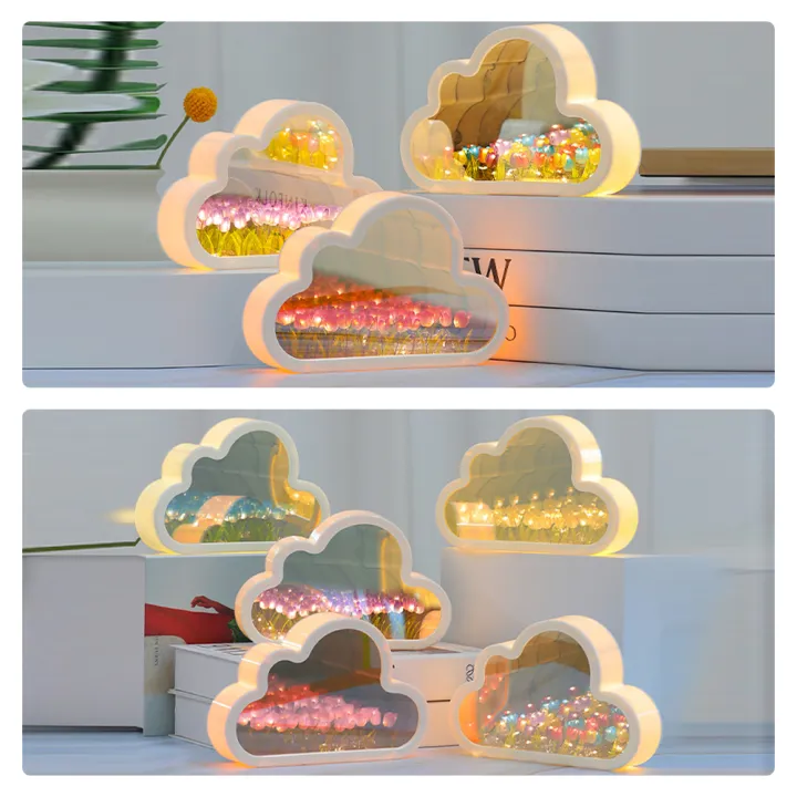 GC%20DIY%20Tulip%20Night%20Light,%20Cloud%20Shape%20Mirror%20Simulation%20Flower%20Sleeping%20Table%20Lamp%20Home%20Bedroom%20Decoration%20Birthday%20Gifts%20For%20Teen%20Girls%20Friends%20-%20Image%203