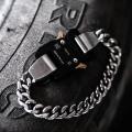 【Beiver Jewelry Store 】ALYX River Link Bracelets Men Women Unisex 1017 ALYX 9SM Metal Bracelet Press Buckle High Quality Matching Box Tag.