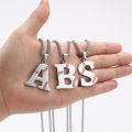 N XL European and American 26 letter necklace men's 316L Stainless steel pendant stainless steel surname necklace. 
