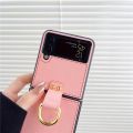 For Samsung Z Flip 1 2 3 Case With Ring Buckle Retro PU Leather Shockproof Phone Case For Samsung Galaxy Z Flip 4 5.