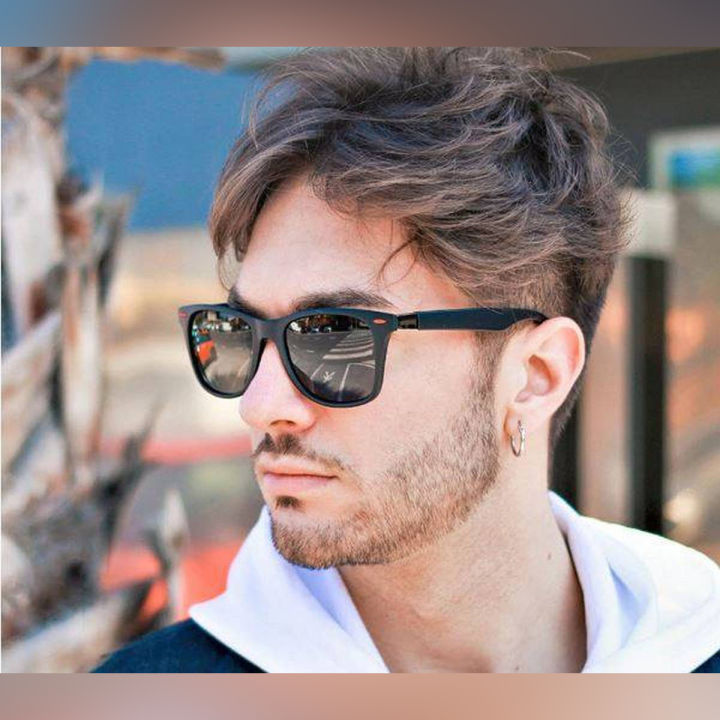 Men'S Rivet Retro Square Sunglasses Classic Brand Vintage Sunscreen Glasses - Sun Glass For Men