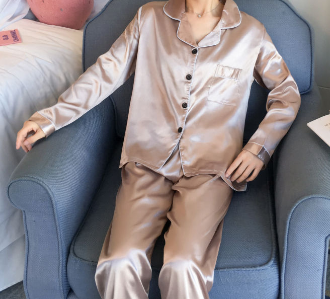 Ladies%20Pajamas%20Set%20Long%20Sleeve%20Soft%20Lounge%20Wear%20Silk%20Satin%20Pj%20-%20Image%202