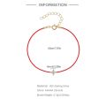 BOAKO 925 Sterling Silver Lucky Couple Bracelet Single Geometric Zircon Red Rope Women's Bracelets Valentine's Anniversary Gift.