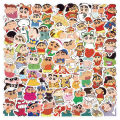 100Pcs Cartoon Anime Crayon Shin chan Stickers For Car Laptop Phone Stationery Decor Vinyl Decals Waterproof Sticker Kids Gift.