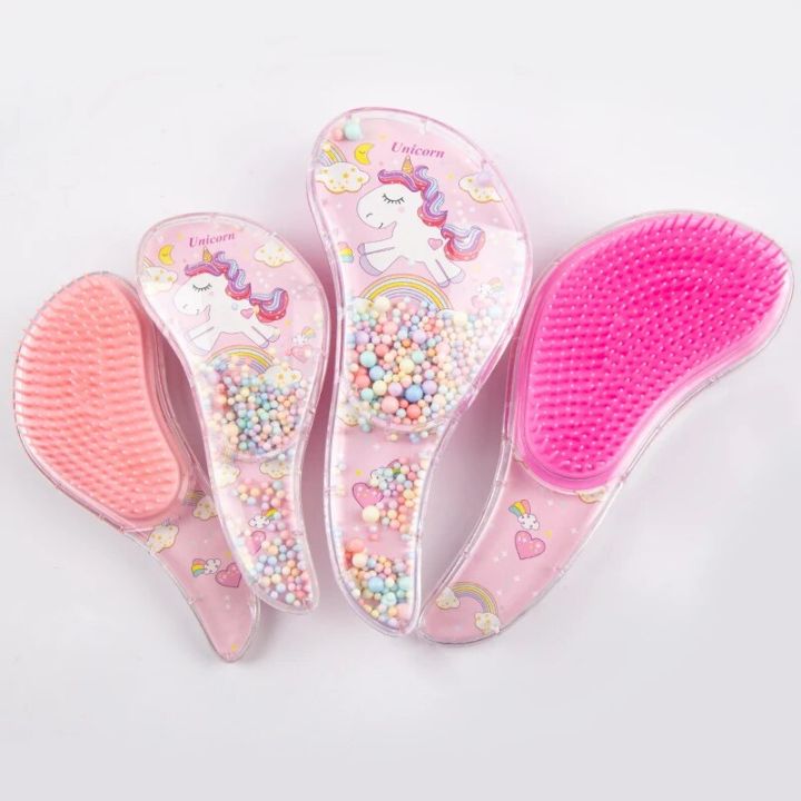 【Daily Necessities For Anyone Store】Unicorn Hair Brush Kids Comb TT Hair Massage Comb Treatment Brush Hair Baby Print Comb Hair Products