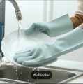 Silicone Dish Washing Kitchen Hand Gloves- Multicolor - Hand Gloves - Hand Gloves - Hand Gloves.