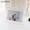Photo Display Stand Compact Acrylic Flip-up Mini Photo Album Showcase Memories with 34/68 Pockets Perfect Tabletop Picture Display Stand Double-sided Photo Display Stand.