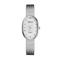 Women Quartz Watch Luxury Oval Shaped Fashion Mini Case Small Roman Numeral Dial Female Full Metal Band Watches Niche Wristwatch. 