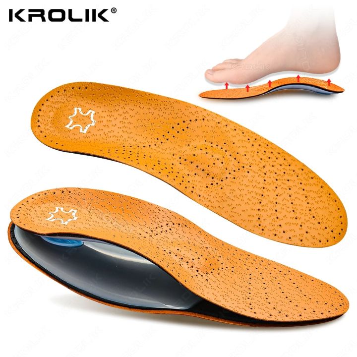 Rubber Insole Rubber Shoe High Quality Leather Orthotics Insole For Flat Foot Arch ...