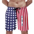USA American Flag Board Shorts Patriotic Modern Stars Stripes Cute Beach Short Pants Men Printed Plus Size Swimming Trunks Gift.