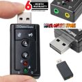 Mini USB 2.0 3D Virtual 480Mbps External 7.1 Channel Audio Sound Card Adapter- black. 