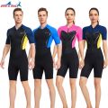 Men's Wetsuits 1.5/mm Neoprene 0.5mm Lycra Front Zip Long Sleeve Shorty Dive Skin Snorkeling, Surfing,Canoeing, Swimming.