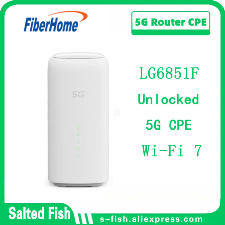 FiberHome 5G CPE Pro LG6851F WiFi 7 Router BE7200 Dual 2.5G Ethernet Ports NFC 4G LTE Cat19 Wireless WiFi 5G Sim Modem 4x4 MIMO
