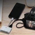 FB Lightning iOS OTG 5 in 1 Card Reader FB-OTG21 Data Transfer Charging Reader Support CF SD TF No need APP for iPhone iPad.