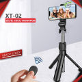 XT-02 Flexible 2 in 1 Bluetooth Selfie Stick Horizontal and Vertical Shooting Mobile Phone Tripod Remote Control Selfie Stand. 