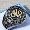 Alpha kappa rho Fashionable Men's Ring AKP Pure Stainless Steel Akrho Men's AKP ring skeptron ring. 