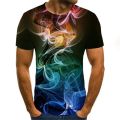 New 3d Tshirts Fire Flame T shirt Men Women Summer Casual Colorful Fire Tops Hip Hop Streetwear Black Smog 3D T shirts. 