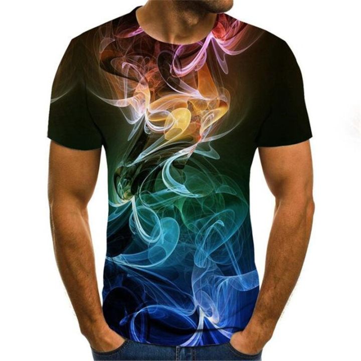 New%203d%20Tshirts%20Fire%20Flame%20T%20shirt%20Men%20Women%20Summer%20Casual%20Colorful%20Fire%20Tops%20Hip%20Hop%20Streetwear%20Black%20Smog%203D%20T%20shirts%20-%20Image%206