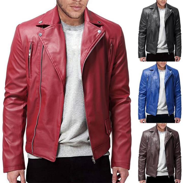 New Men s Casual Leather Jackets Large Size Slim Leather Jacket Jacket Personality Fashion Motorcycle Leather Jacket Daraz .bd