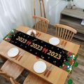 180*35cm Merry Christmas Tablecloth New Year Party Table Decorations Safflower Pine Leaves Christmas Table Cloth Christmas Table Runner Merry Christmas Decoration.