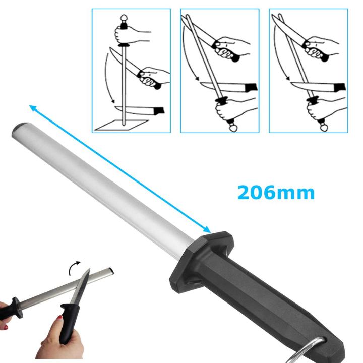 Professional 8\'\' / 12\'\' Grit 600 Diamond Kitchen Sharpener Rod ...