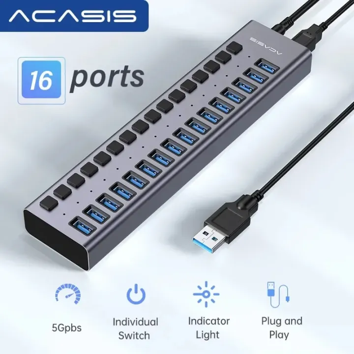 Acasis USB Hub 5Gbps Hub USB 3.0 Splitter USB Splitter For Laptop Macbook Steam Deck For Data Transfer Charging Dock Station