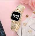 LED Display Digital Touch Screen Diamond Watch And Bracelet Fashion For Girls Women.