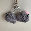 Sad Hamster Meme Crochet Sad Hamster Hamster With Bow Plush Toy Cute Hamster Plush Keychain Toy Stuffed Animal Doll KeyChain Huiye.