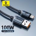 Baseus 6A USB Type C Cable For Realme Huawei P40 Pro 66W Fast Charging Wire USB-C Charger Data Cord For Samsung Oneplus Poco F3.