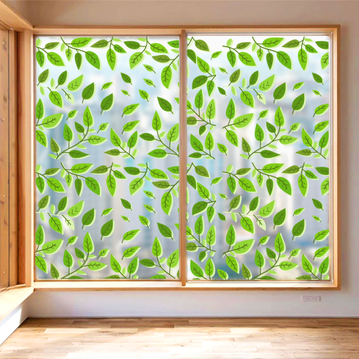 Green Leaf Window Glass Sticker Home & Office Glass Sticker For Window
