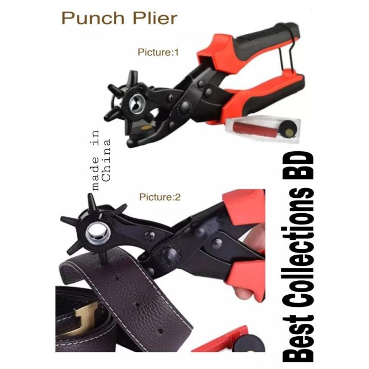 Black and Red Premium Alloy Steel Belt Punch Machine