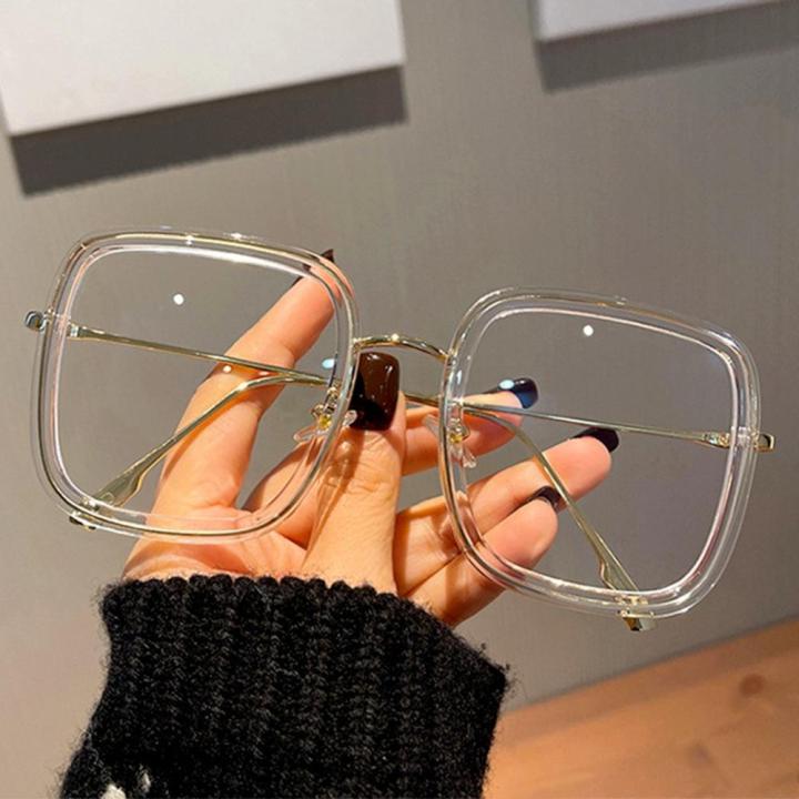 Square Frame Oversized Clear Lens Glasses Large Square Frame