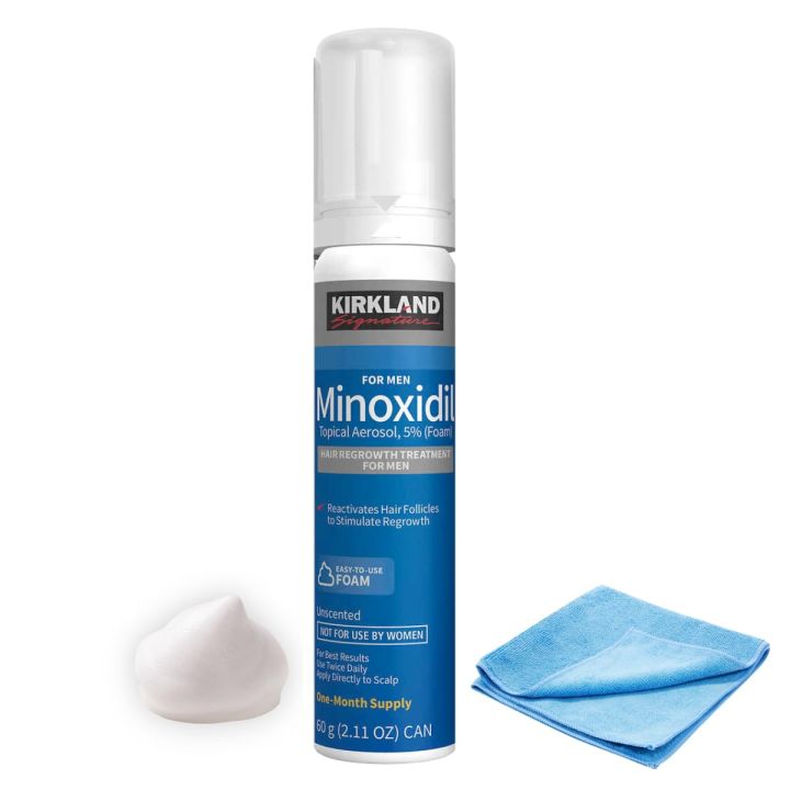 Kirkland minoxidil Foam Mens hair and beard regrowth 5% -1 Month supply