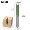 Router knife flat bottom 6mm handle hand router, power router, CNC engraving machine trimming machine green for straight clean cut. 