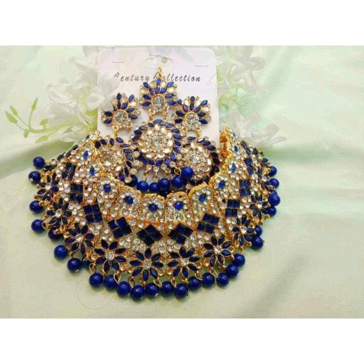 Gold plated thai stone jewellery Necklace set Traditional gold