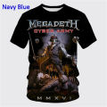 Rock Band Megadeth Unisex 3D Printed T Shirt Popular hop O-Neck Short-sleeved T-shirt Summer Men's Top Christmas Skull Tees.