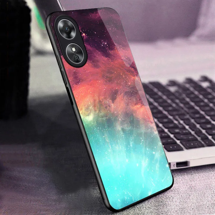 for%20OPPO%20A17%20Case%20Starry%20Sky%20Phone%20Back%20Hard%20Glass%20Cover%20-%20Image%203