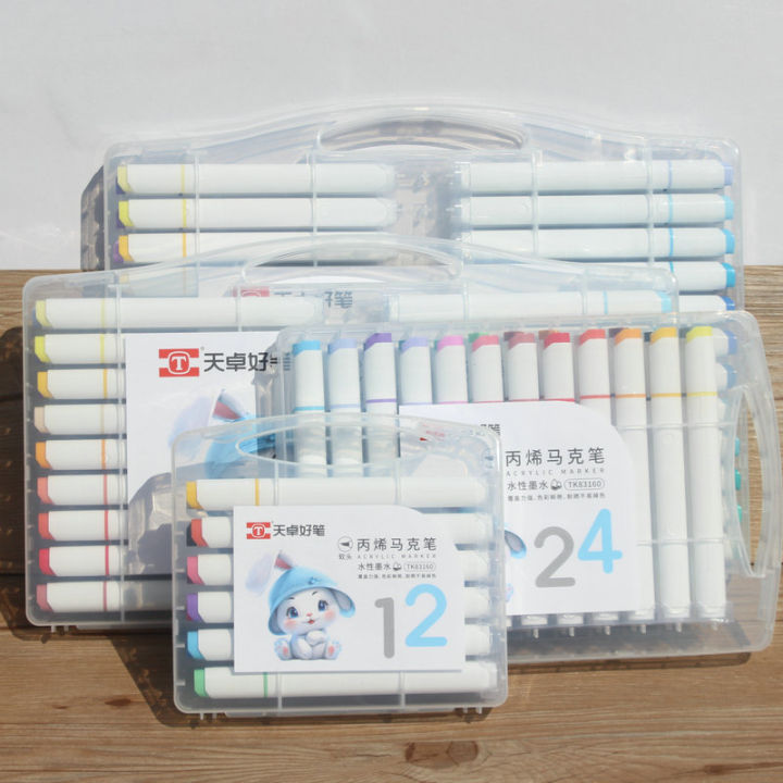 Tizo 83160 Soft Head Acrylic Marker Pen Student Only Art Handmade Opaque Paper Kindergarten Drawing Crayons