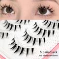 Yelix 5 Pairs False Eyelashes Japanese Style Makeup Thick Eyelash Extension Cosplay Makeup Lashes Manga Eye Lashes JokeT. 